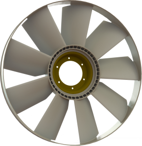 Крыльчатка вентилятора с обечайкой (704) с выгнутым  диском