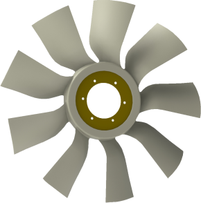 Крыльчатка вентилятора (640) с выгнутым диском