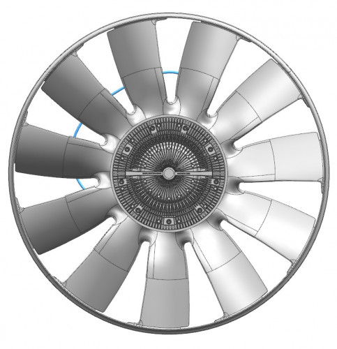 Муфта вязкостная в сборе с крыльчаткой вентилятора (750)