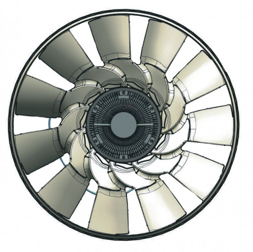 Муфта вязкостная в сборе с крыльчаткой вентилятора